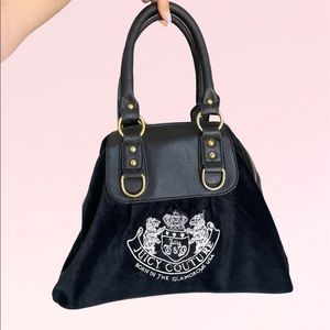 Juicy Couture Velour Scottie Dog Logo Hobo Bag